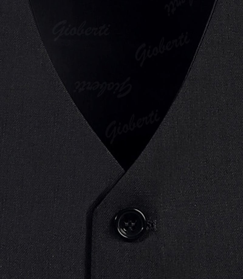 Gioberti Boy's 4 Button Formal Suit Vest, Black, Size 16 - Image 3